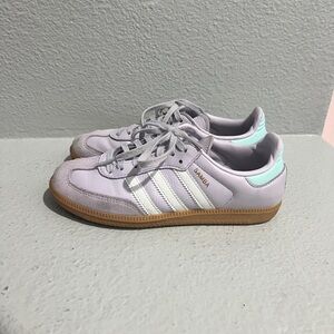 Adidas Kids Samba Sneakers - Light Gray and Mint Green